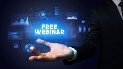 Hand of Businessman holding motivational message