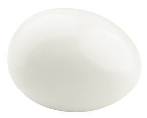 boiled egg without shell, isolated on white background, clipping path, full depth of field