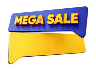 Mega sale, offer, liquidation 3d logo