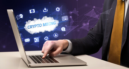 Businessman working with laptop