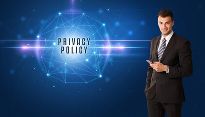 businessman thinking about security