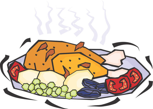 grilled chicken illustration