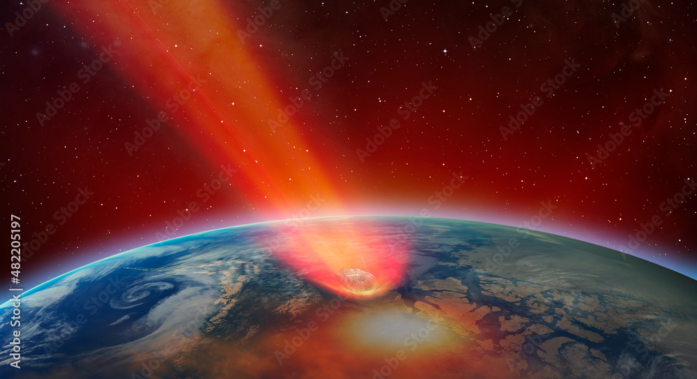 Poster Attack of the asteroid on the Earth 