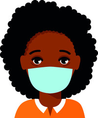 Woman in Protective Medical Mask Protect from Covid 19, Coronavirus. 
