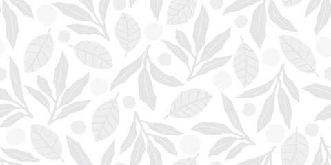 Botanical illustration background. Seamless pattern.Vector. 有機的なイラストパターン