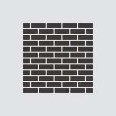 Brick work icon isolated of flat style. Vector illustration.