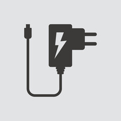 Power adapter icon isolated of flat style. Vector illustration.