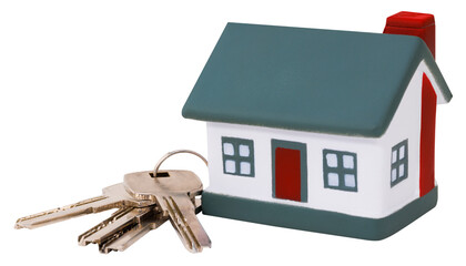 house and house keys isolated on white background