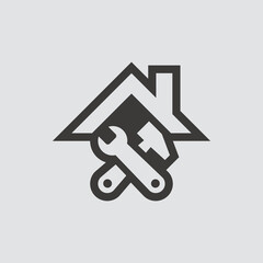 Repair Building icon isolated of flat style. Vector illustration.