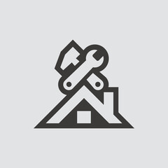 Repair Building icon isolated of flat style. Vector illustration.