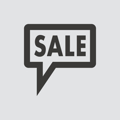 Sale speech bubble icon isolated of flat style. Vector illustration.