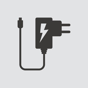 Power Adapter Icon Isolated Of Flat Style. Vector Illustration.