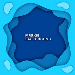 3D abstract background and paper cut shapes.