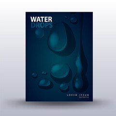 Poster template. water drops, vector design