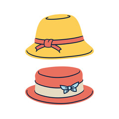 Hats set. Cap. Vector illustration in a flat style.
