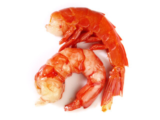Carabiniera Prawns - Peeled Carabinero Shrimp isolated on white Background