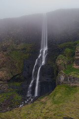 Bjarnarfoss Waterfall in Iceland during Summer