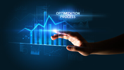 Hand touching business concept