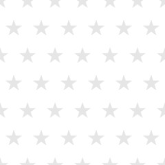 Seamless silver star shape pattern. Texture to print on cover paper or fabric for the holiday memory day. Vector geometric wallpaper illustration.