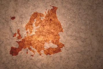 Light filtering roller blinds North Europe map of europe on a old vintage crack paper background