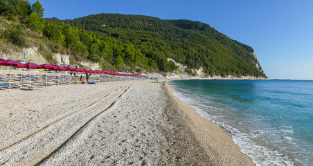 Extra wide view of the beautiful beach of San Michele in Sirolo