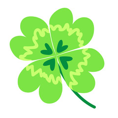Fototapeta premium Decorative cute lucky clover illustration 
