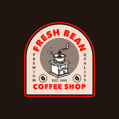 Hand Drawn Vintage Manual Brew Coffee Shop Logo Badge