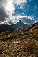 Fototapeta premium Ostry Rohac mountain peak in autumn Zapadne Tatry mountains in Slovakia