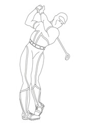 vecteur, illustration, femme, homme, golf, dessin animé, garçon, dessin, sport, silhouette, esquisse, gens, personne, enfant, art, corps
