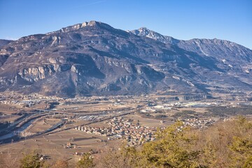 Marco di Rovereto vista dall'alto vallagarina in trentino