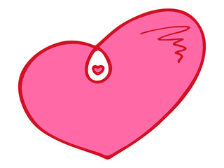 Simple hand drawn heart illustration isolated on a white background. Cute valentine's day heart doodle.
