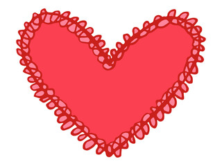 Simple hand drawn heart illustration isolated on a white background. Cute valentine's day heart doodle.