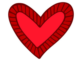 Simple hand drawn heart illustration isolated on a white background. Cute valentine's day heart doodle.