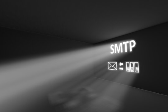 SMTP rays volume light concept 3d illustration