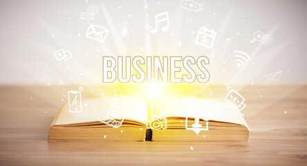 open book with business inscription