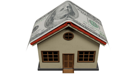 House with money on the roof