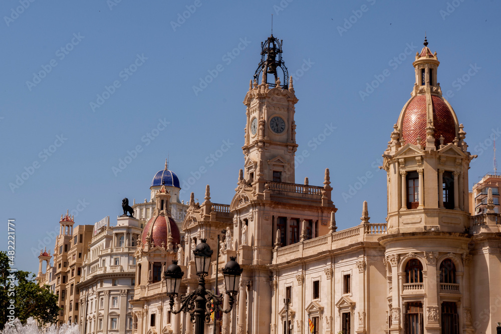 Wall mural Buildings and streets of Valencia. Vacations in Spain