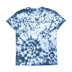 Tie dye pattern t-shirt isolated on white background