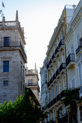 Buildings and streets of Valencia. Vacations in Spain