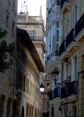 Fototapeta na wymiar Buildings and streets of Valencia. Vacations in Spain