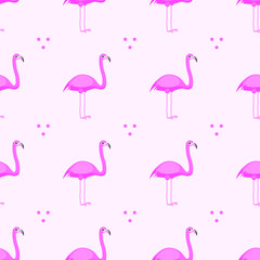 Seamless Pattern Abstract Elements Animal Flamingos Head Wildlife Vector Design Style Background Illustration Texture For Prints Textiles, Clothing, Gift Wrap, Wallpaper, Pastel