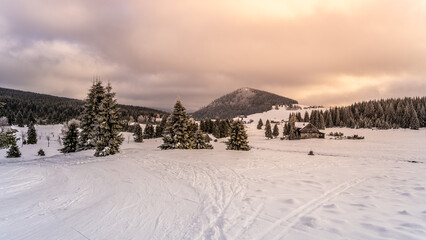 Wintertime landscape of Jizera Mountains