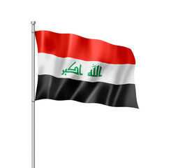 Iraqi flag isolated on white