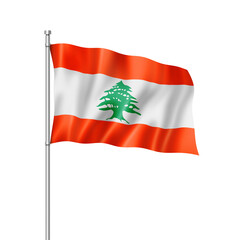 Lebanese flag isolated on white