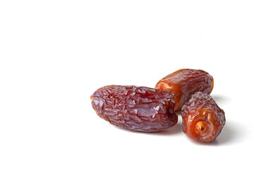 dried dates isolated on white	