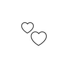Outline sign related to heart and romance. Editable stroke. Modern sign in flat style. Suitable for advertisements, articles, books etc. Line icon of hearts as symbol of romance and love