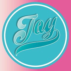 Obraz premium Illustration vector text Joy with petals and gradient background