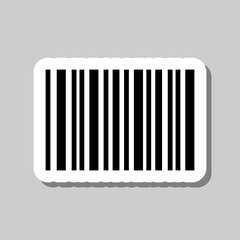 Barcode simple icon vector. Flat desing. Sticker with shadow on gray background.ai