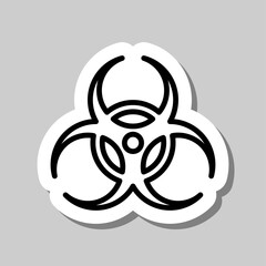 Biohazard simple icon vector. Flat desing. Sticker with shadow on gray background.ai