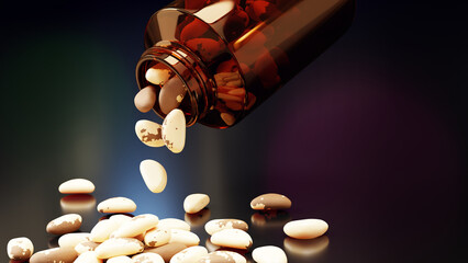 A Bottle with Brazil Nuts Being Emptied